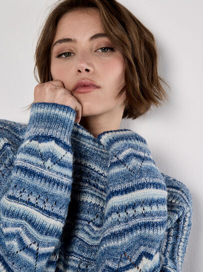 Pointelle Knit Stripe Jumper