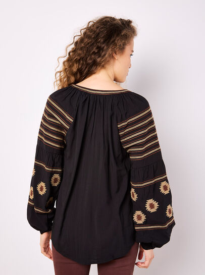 Aztec Embroidered Blouse