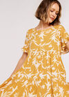 Floral Silhoutte Dress, Mustard, large