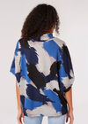 Paint Stroke Cowl Neck Top, Blue, large