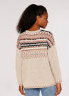 Fairisle Edge Jumper, Stone, large