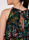 Palm Rope Neck Dress, Navy, large