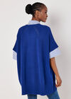 Oversized Poncho Jumper, Blue, large