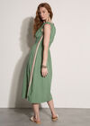 Crochet Trim Smocked Midi Dress, Green, large