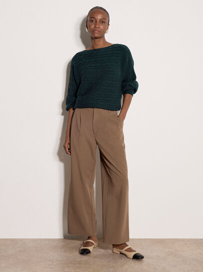 Cable Stripe Batwing Aran Jumper