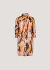 Painterly Swirls Shirt Mini Dress, Coral, large