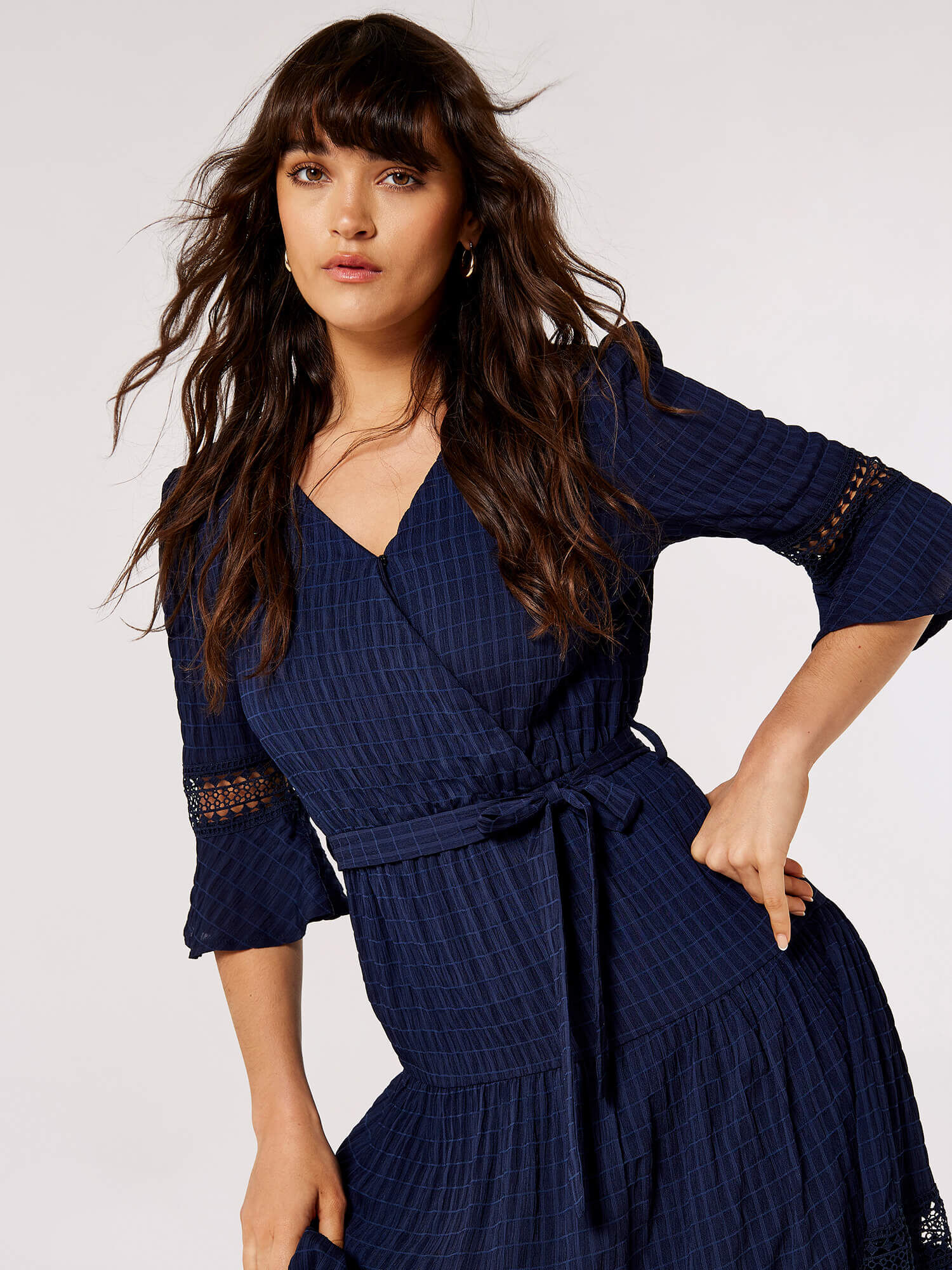 Self Check Crochet Midi Dress