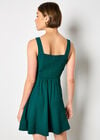 Crepe Fit And Flare Mini Dress, Green, large