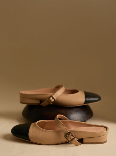 Leather Slip On Mary Jane Shoes