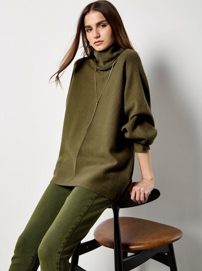 Roll Neck Oversized Batwing Jumper