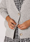 Knit Boyfriend Cardigan, Grey, large