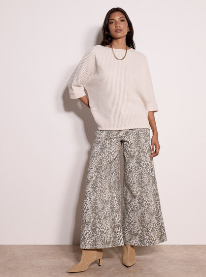 Waffle Knit Batwing Top