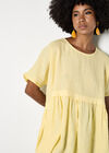 Oversized Pure Linen Tunic, Yellow, large
