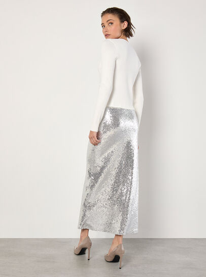 Sequin Bias Cut Midaxi Skirt