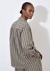Striped Linen Shirt, Khaki, large