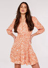 Zebra Mini Dress, Coral, large