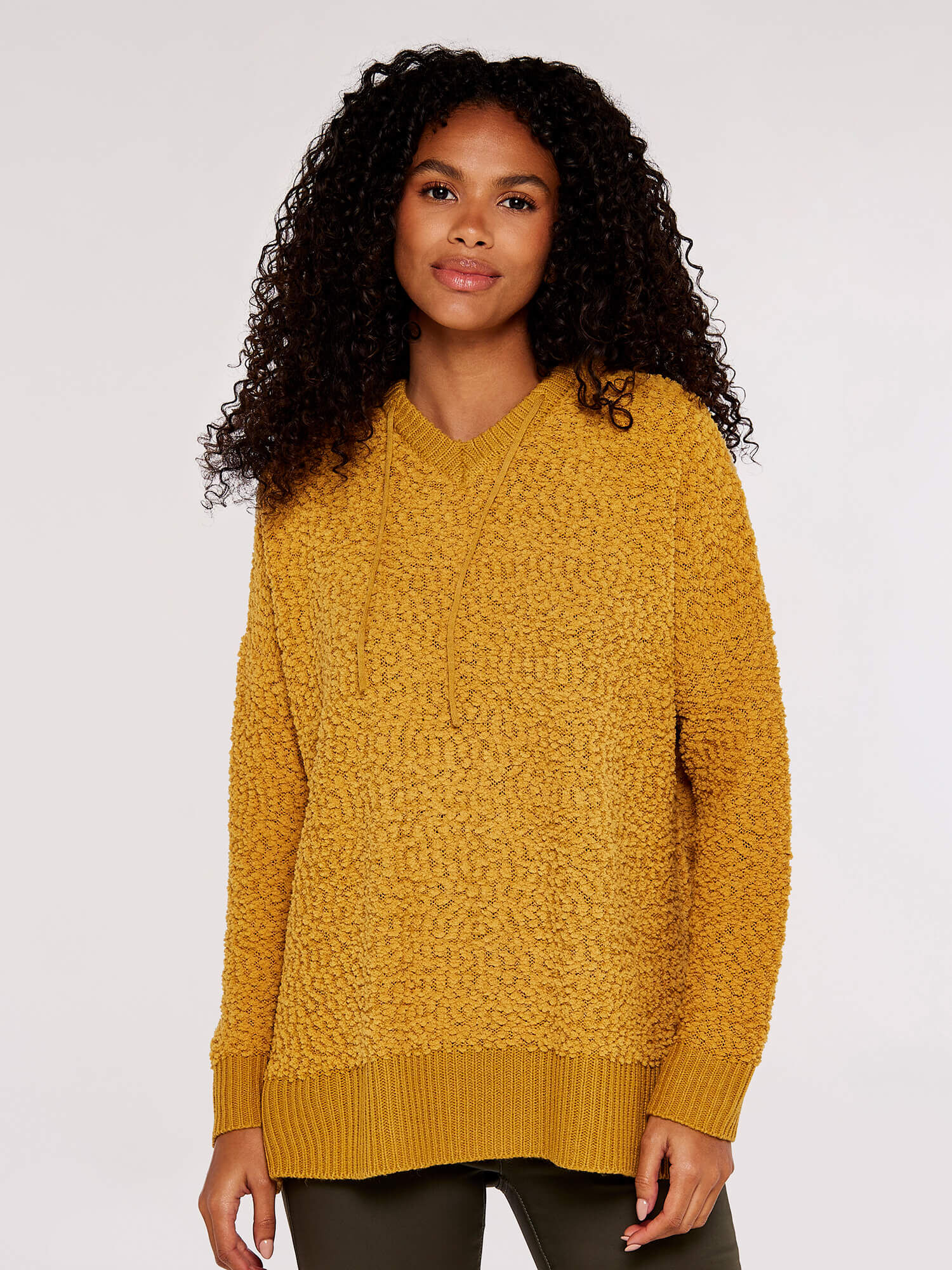 Hooded knit jumper hotsell