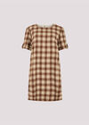 Check Print Swing Mini Dress, Rust, large