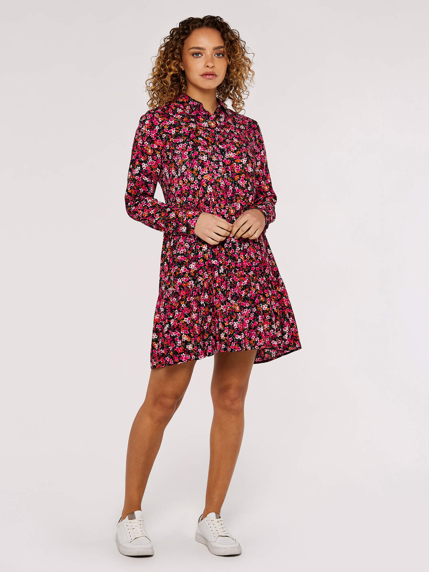 Warehouse floral clearance mini shirt dress