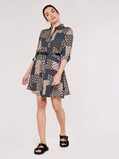 Patchwork Shirt Mini Dress