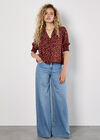 Ditsy Floral Blouse, Burgundy, large