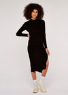 Bodycon Midi Dress, Black, large