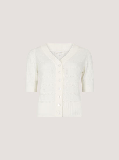 Stripe Pointelle Knit Cardigan