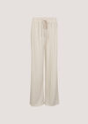 Pinstripe Linen Blend Wide-Leg Trousers, Stone, large