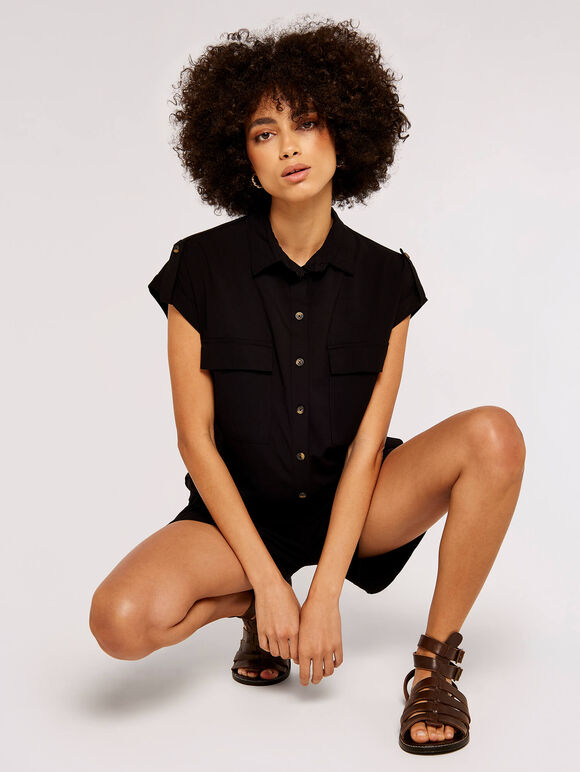 Utility Casa Playsuit, Black, large