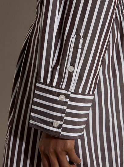 Stripe Shirt Cotton Mini Dress