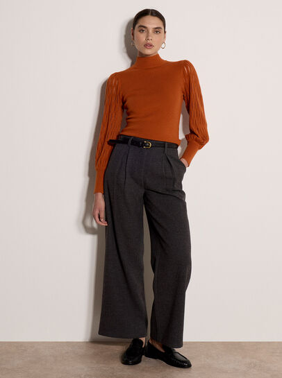 Plait Mesh Sleeve Jumper
