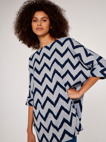 Chevron Stripe Batwing Top