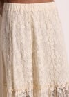 Cotton-Blend Lace Tiered Midi Skirt, Cream, large