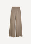 Textured Cotton Wide-Leg Trousers, Brown, large