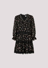 Vintage Floral Lace Tiered Mini Dress, Black, large