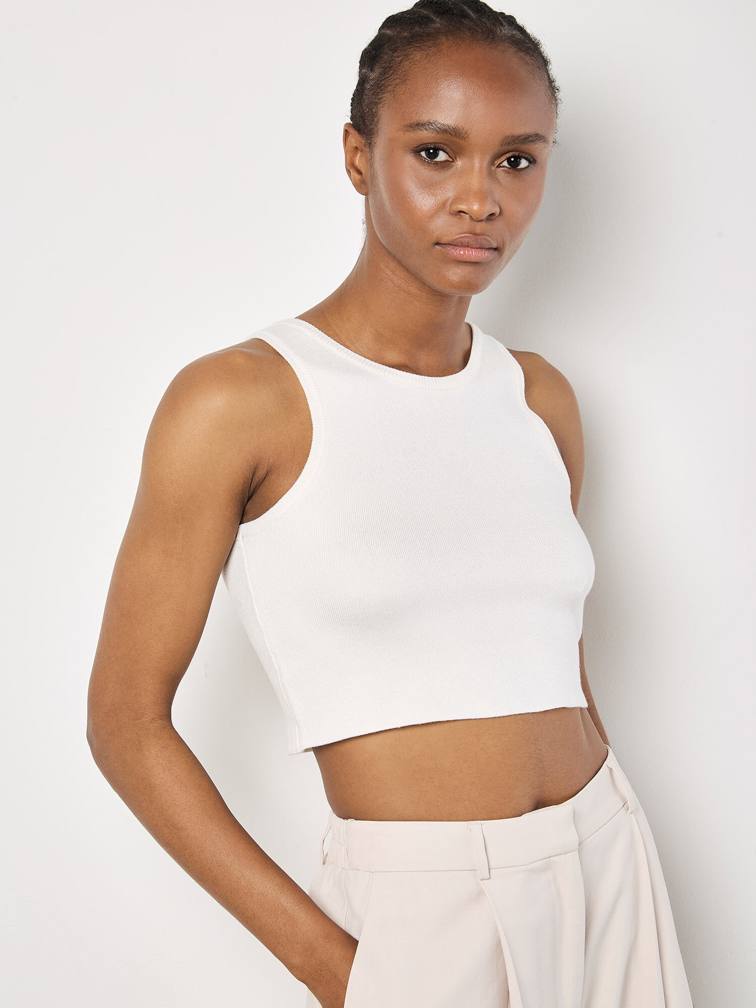 japricot❇︎ページ Racer Knitted Crop Top | Apricot Clothing