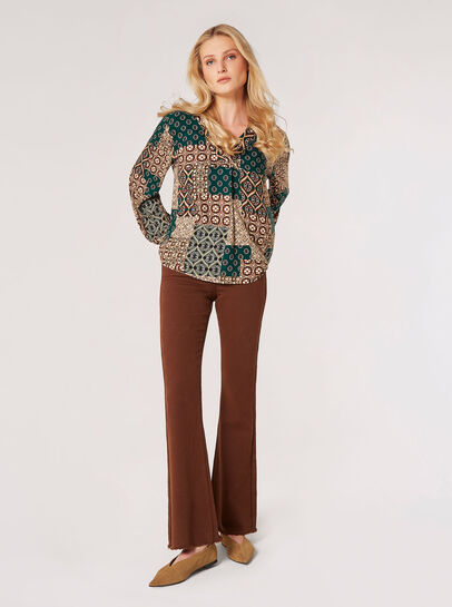 Retro Patchwork Blouse