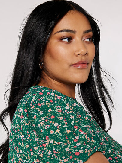 Curve Floral Smock Dress