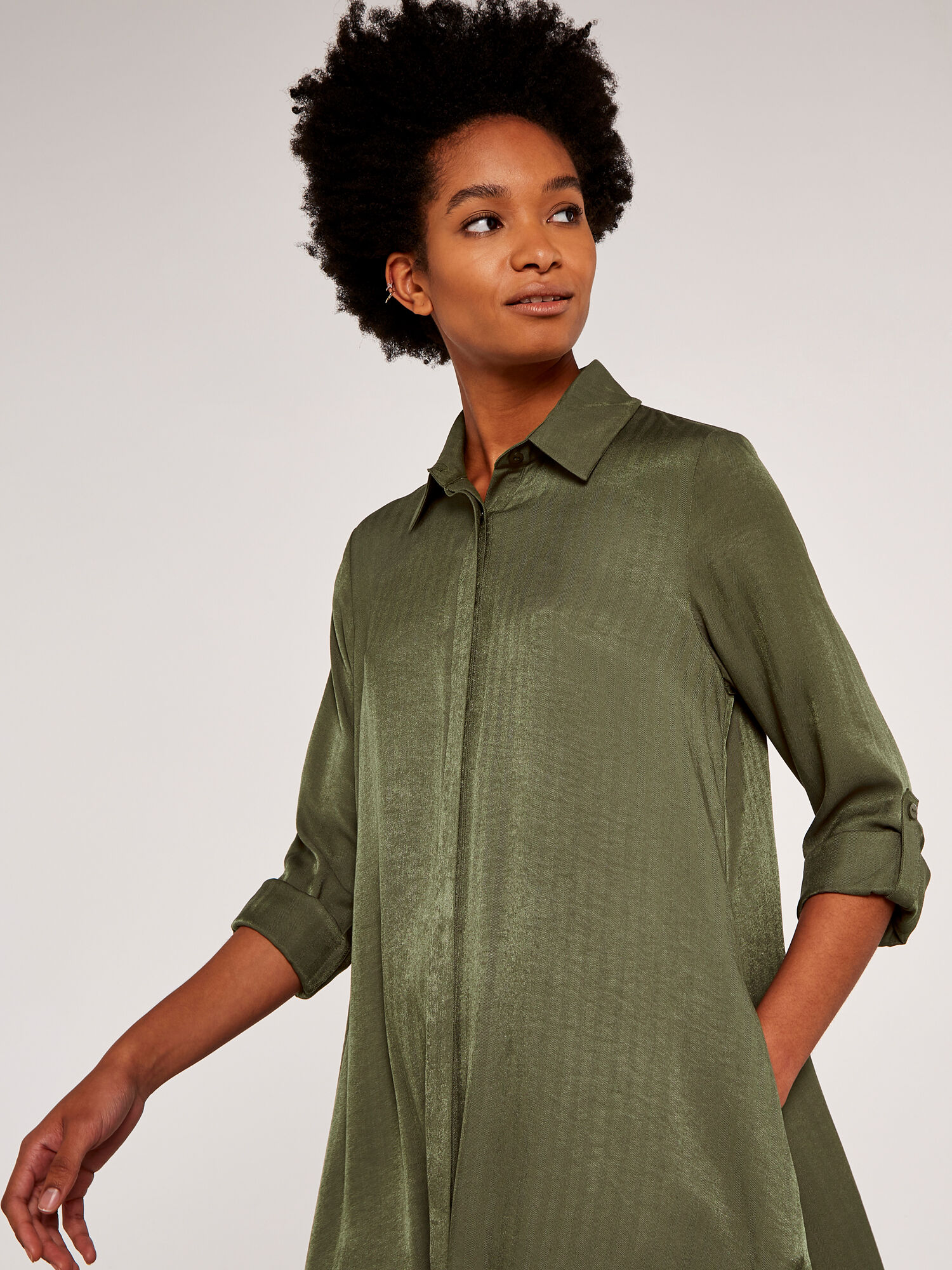 Apricot shirt dress outlet