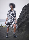 Zebra Oversized Dress, White, large