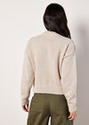 Crochet Stripes Panel Jumper, Stone, large