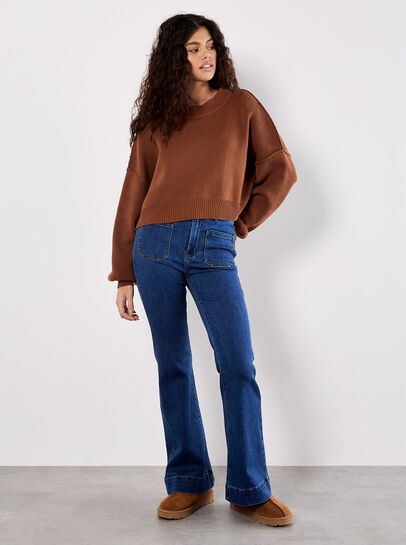 Ribbed Knit Cropped Jumper