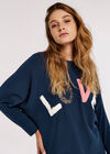 Sequin Love Jumper, Navy, large