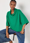 Soft Touch Cowl Neck Top, Green, large
