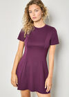 Fit And Flare Jersey Mini Dress, Purple, large