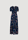 Watercolor Floral Maxi Dress, Navy, large