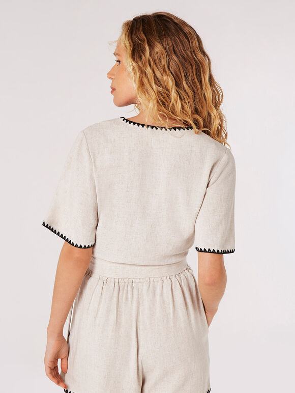 Stitch Detail Linen Blend Co-ord, , large