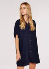 Oversized  Shirt Dress, Navy, large