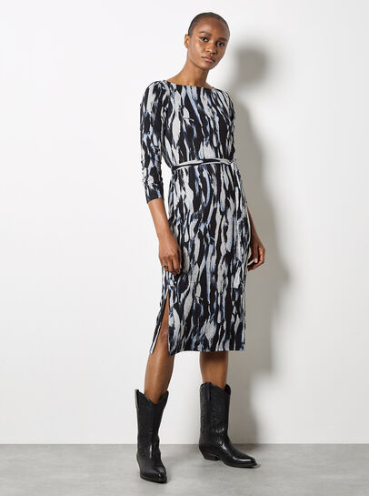 Brushstroke Knitted Midi Dress