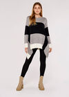 Statement Colourblock Waterfall Jumper, Gris, grand